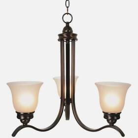 3557932 Monument 076335245683 3-light Oil Rubbed Bronze 1-tier Chandelier Frosted Glass