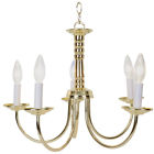 671705 Monument Traditional Brass Lighting Light Chandelier 5 Polished