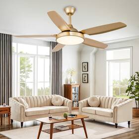 Ld-1831ree Morpholife Gold Ceiling Fans With Light Remote Control 52 Inch Champagne Chandelie