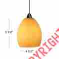 Mp-led524-am Led524 Wac Lighting Sarah Pendant Amber Shade Color With Brushed Nickel Finish