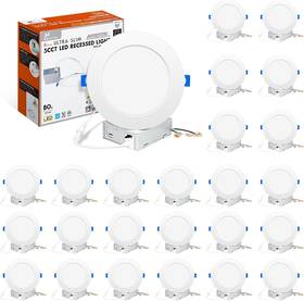 2700 Mw Lighting 711181730388 24pack 6 Inch 5cct Ultra-thin Led Recessed Ceiling Light With Junction Box