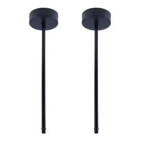 Amt08043812 My Mironey 2 Sets Black Pendant Light Fixture Rod With Canopy Metal Lamp Part