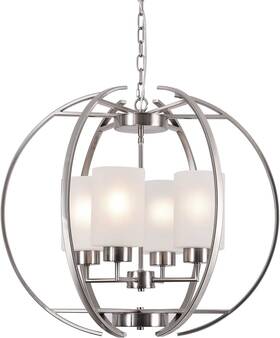 N A 696394583962 Na 24 Inch Globe Chandelier Entryway Brushed Nickel Chandeliers Modern Foyer Dining