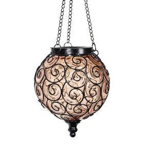 Zs13497 Naboher Solar Hanging Lantern Outdoor Garden Lights Round Glass And Metal La