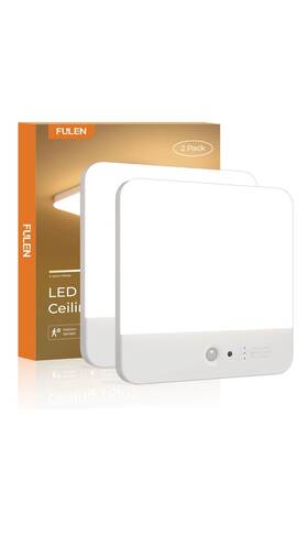 Cl05 Narundren 2pack Motion Sensor Rechargeable Ceiling Light With Remote Cordless Closet