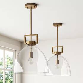 Nathan James 313113864880 Leigh 74 Inch Brass Gold Ceiling Hanging Shaded Pendant Light With Oversized Glas