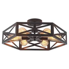 Nh08 Naurham 6-light Semi Flush Mount Ceiling Light Large Black Lighting Fixtures