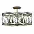 Nell Co Rustic 4 Light Semi Flush Mount Pendant Lamp Ceiling Fixture Chandelier Lighting 0744947769575