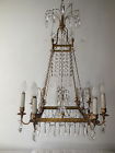 C1870 Neoclassical Spears Crystal Chains Baltic Rare French Chandelier Bronze