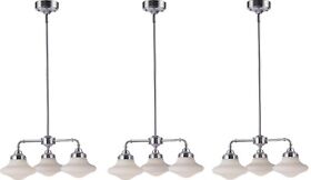 Lb72141-3 New School Mini Chandelier Led 3-light Brushed Nickel 4000k Cool White 3 Pack