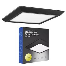 Ng2180 Next Glow Ultra Slim Luxurious Edge-lit 7 Inch Square Black Flush Mount