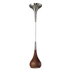 31340 Nickel Lindsey 1 Wood Satin Pendant Light 1bw Burl Lighting Elk