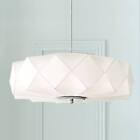 91205-03 Nickel Pendant Chandelier 20inch Modern White Shade 3-light Fixture For Dining Room
