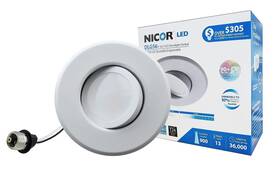 Dlg56-10-12 Nicor 767706087413 Lighting 5/6 Inch Led Gimbal Downlight Retrofit Kit 3000k White