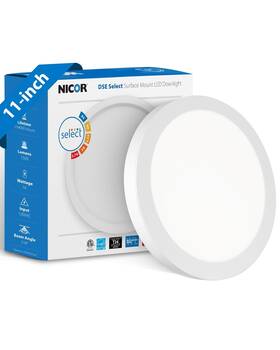 Dse1 Nicor 767706200447 Lighting Dse 11-inch White Round Selectable Led Surface Mount Downlight