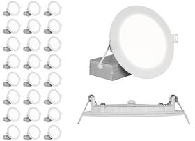 Nicor 767706208764 Lighting Rel Series 6-inch Round White Canless Led Downlight In 2700k 16 Pac