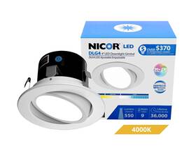 Dlg4-10-120-4k-wh Nicor Lighting Led Downlight 4 4000k Gimbal