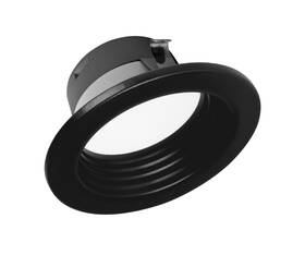Dlr4607120sbkbf Nicor Lighting Dlr4 V6 4-inch Black Selectable Recessed Led Downlight With Baffle