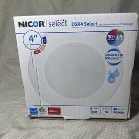 Dlr56508120s Nicor Dsk4 Select 4 Inch Led Retrofit 650l 3k/4k/5k Downlight
