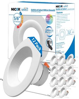 Dlr56609120swhbf-12p Nicor Lighting Recessed Ceiling Lights Led Downlight - 5/6 Inch