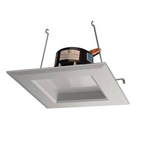 Dqr5-10-120-3k-wh-bf Nicor Lighting 5 Inch White Square Led Recessed Downlight In 3000k Dqr5-10-1