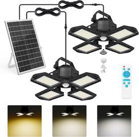 Niorsun 736091740999 Solar Outdoor Lights Indoor Motion Sensor 2-pack Black