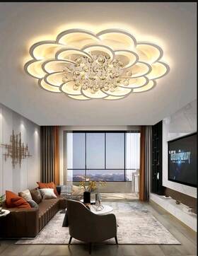 Ny-10142 Niuyao Elegant Floral Led Flush Mount Ceiling Chandelier With Crystal Teardrops/free S&h