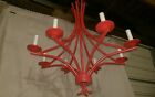 No.c-248899 Feldman Co Los Angeles Ca Repainted Red Faux Bamboo Chandelier