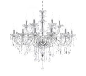 Non-brand 745950978107 Hunggwun Clear 18 Lights K9 Crystal Chandelier Modern Luxurious Light Candle