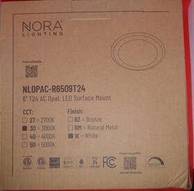 Nlopac-r6509t24 Nora New 6 Inch Lighting Opal Surface Mount Led Retrofit Kit 3000k