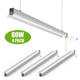 Ng-st10-60w Nuoguan 4 Pack Linkable Led Tube Utility Shop Light Fixture 80w Garage Workshop Lights