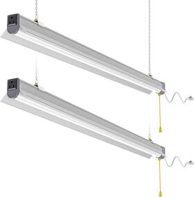 Ng-st10-60w2-508-gus Nuoguan 2pack 60w Linkable Led Shop Garage Office Lighting Fixture 5000k Daylight 7800lm