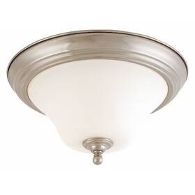 60-1825 Nuvo Dupont 2-light 13 Inch Flush Mount With Satin White Glass