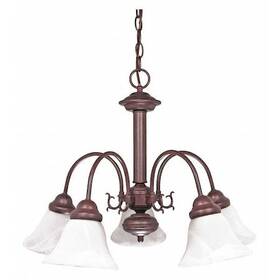 60-183 Nuvo Ballerina 5-light 24 Inch Chandelier With Alabaster Glass Bell Shades
