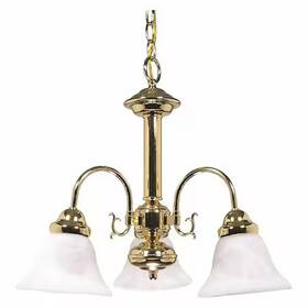 60-186 Nuvo Ballerina 3-light 20 Inch Chandelier With Alabaster Glass Bell Shades