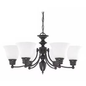 60-3169 Nuvo Empire 6-light 26 Inch Chandelier With Frosted White Glass