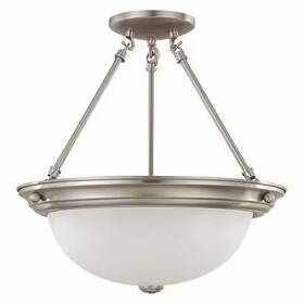 60-3246 Nuvo 3-light 60w Incandescent Semi Flush Fixture Brushed Nickel Finish