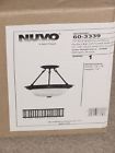 60-3339 Nuvo 13 Mahogany Frosted Light Fixture Semi-flush Bronze 2 White Pendant