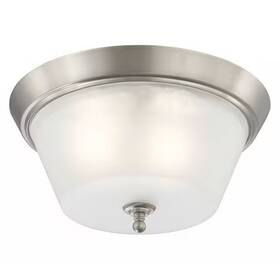 60-4153 Nuvo Surrey 3 Light Flush Dome Fixture Frosted Glass Brushed Nick