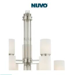 4709 Nuvo 60/4709 Lighting Wright 9 Light 32 Inch Wide Chandelier Brushed Nickel