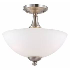 60-5044 Nuvo Patton 3 Light Semi Flush Frosted Glass Brushed Nickel