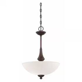 60-5138 Nuvo Patton 3 Light Pendant Frosted Glass Prairie Bronze