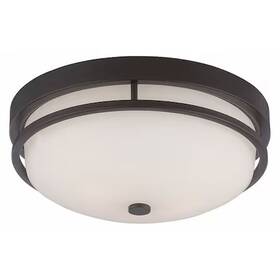 60-5586 Nuvo Neval 2-light 60w Incandescent Flush Fixture Sudbury Bronze Finish