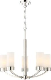 6225 Nuvo 60/6225 Five Light Chandelier 5 Polished Nickel