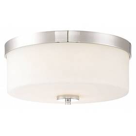 60-6231 Nuvo Denver 2 Light Flush Mount Fixture Polished Nickel Finish Po