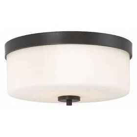 60-6331 Nuvo Denver 2 Light Flush Mount Fixture Mahogany Bronze Finish Ma