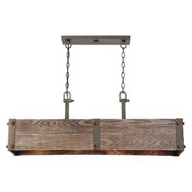 60-6424 Nuvo Fixture Trestle 4 Light Housing Finish Old Wood
