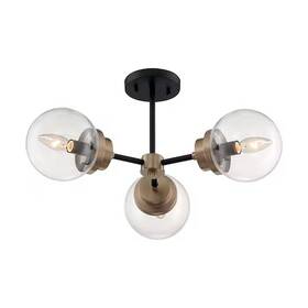 7123 Nuvo 60/7123 Fixture Semi Flush 3-light Incandescent 60w 120v B10