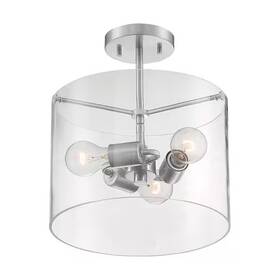 3-lght Nuvo 60/7178 Fixture Semi Flush Incandescent 60w 120v A19 Medium
