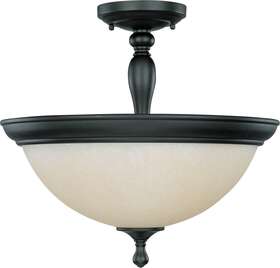 60-2787 Nuvo Lighting Bella 3 Light 16 Inch Aged Bronze Semi-flush Ceiling Orig 174